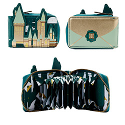 LFHPWA0141-LOUNGEFLY HARRY POTTER GOLDEN HOGWARTS WALLET
